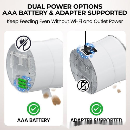 Automatic Wall Mounted Feeder with Timer - Dog Cat - (White)