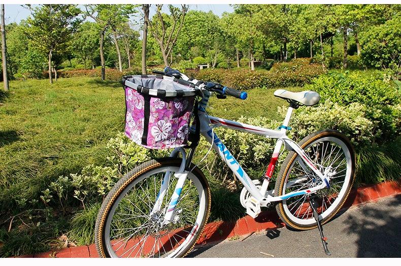 Bicycle Handlebar Pet Carrier Basket - Dog Cat - (4 Color Options) - (Stylish) - (Secure)