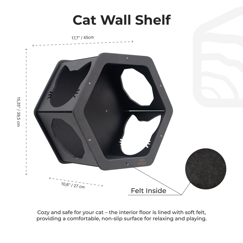 Wall Mounted Cat Cut Out Shelf or Shelves - Cat - ( Black) - (1,2 or 3 Shelf Options) - (While Supplies Last)