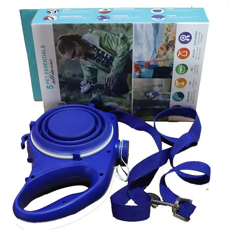 Retractable Leash with Collapsible Water Bowl - Dog - (3 Color Options)