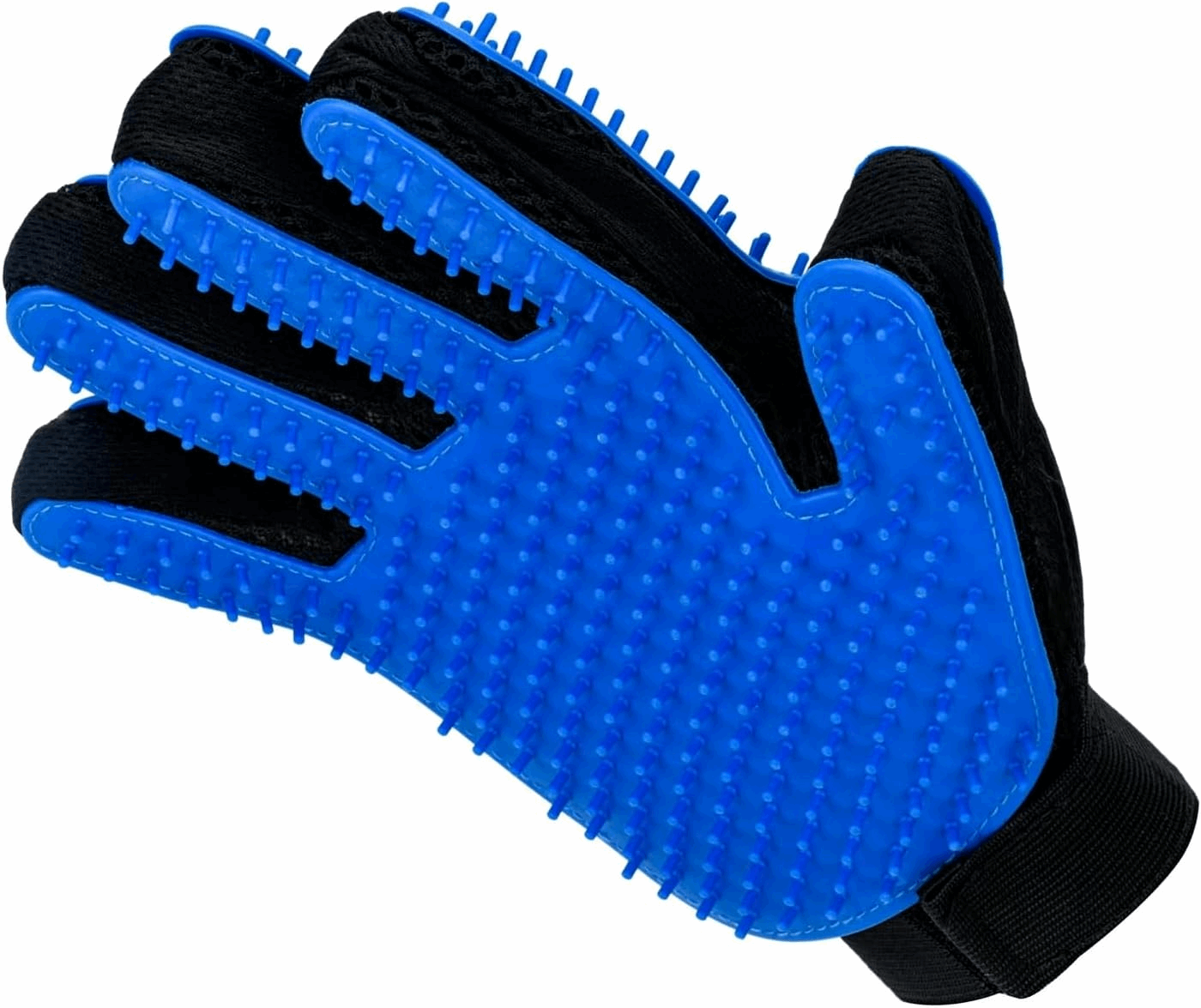 Grooming Massage Glove - Dog Cat  - (Double-Sided) - (One-Size) - (Pink, Blue) - (Rubber) - (While Supplies Last)