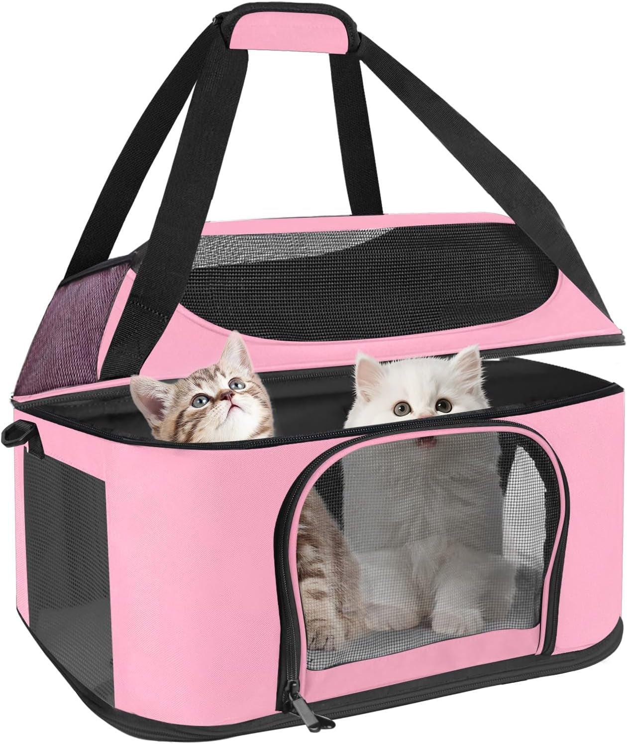 Airline Approved Pet Carrier Backpack - Cat - (Mesh Ventilation) - (Pink, Grey) - (While Supplies Last)