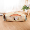 Interactive Play in this Rolled Up Carpet Toy with Several Openings - Cat - (Avocado, Orange)