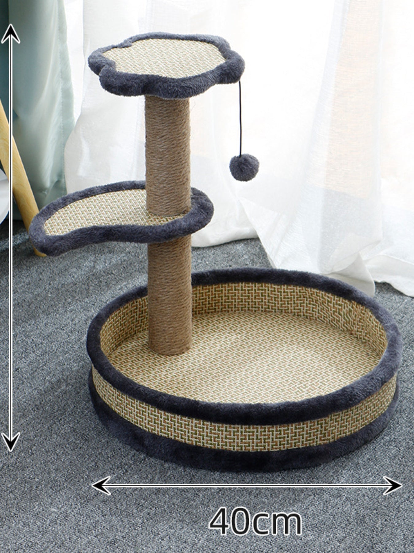 Scratching Post with Bed and Toy - Cat - (12 Color/Styles) - (One-Size) - (While Supplies Last)