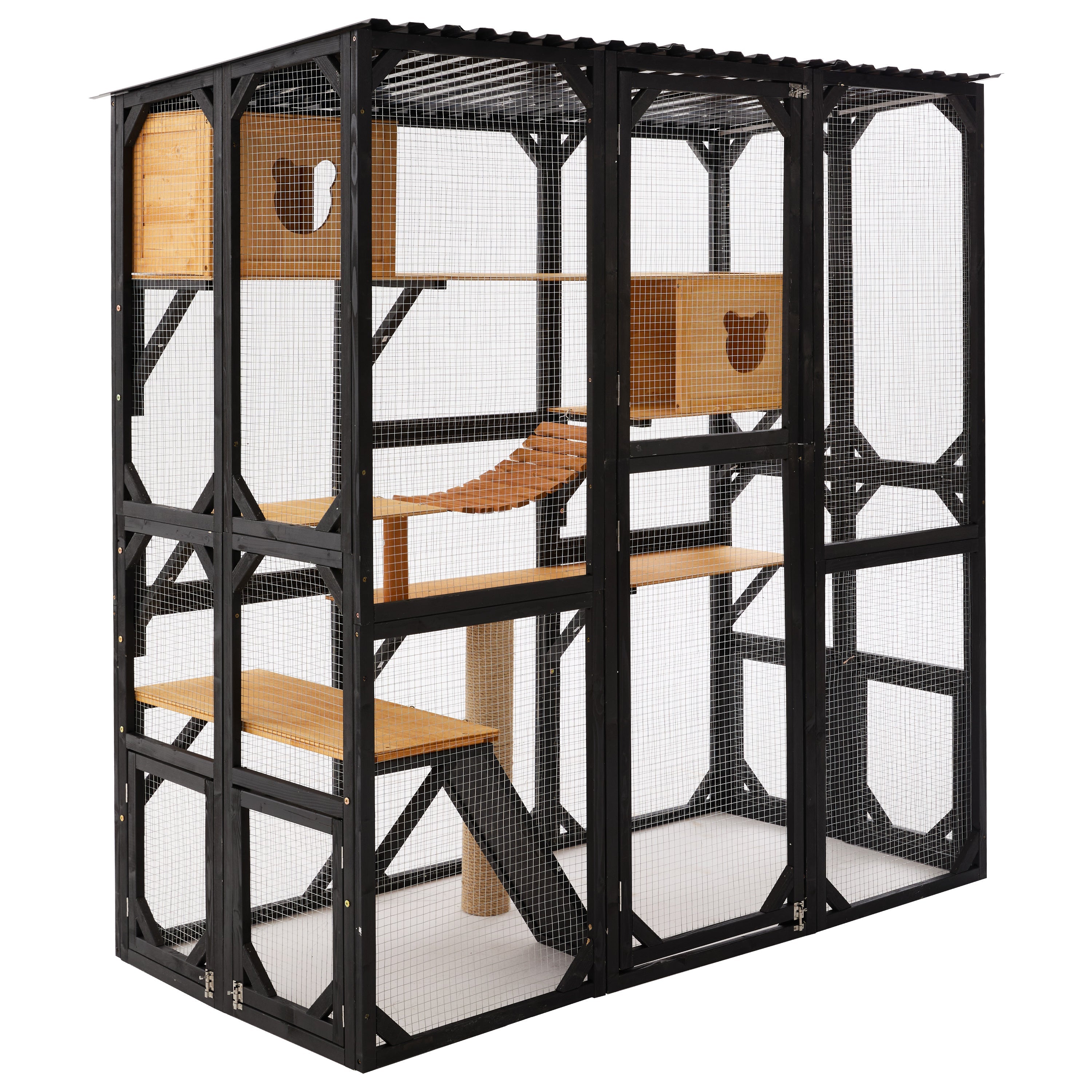 Outdoor Cat Enclosure Fir Wood Catio