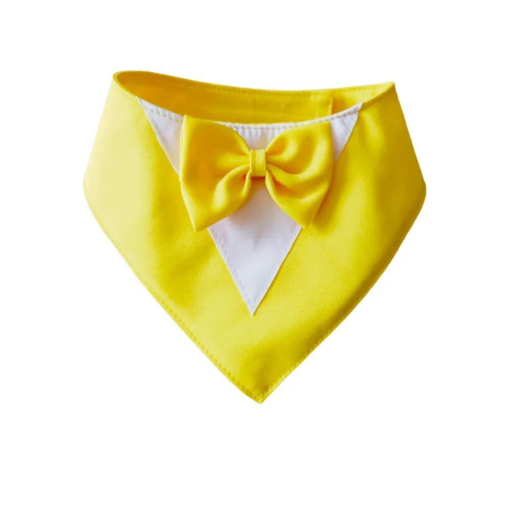Triangle Bib Scarf with Bow Tie Collar - Dog - (8 Color Options) - (XS-L)