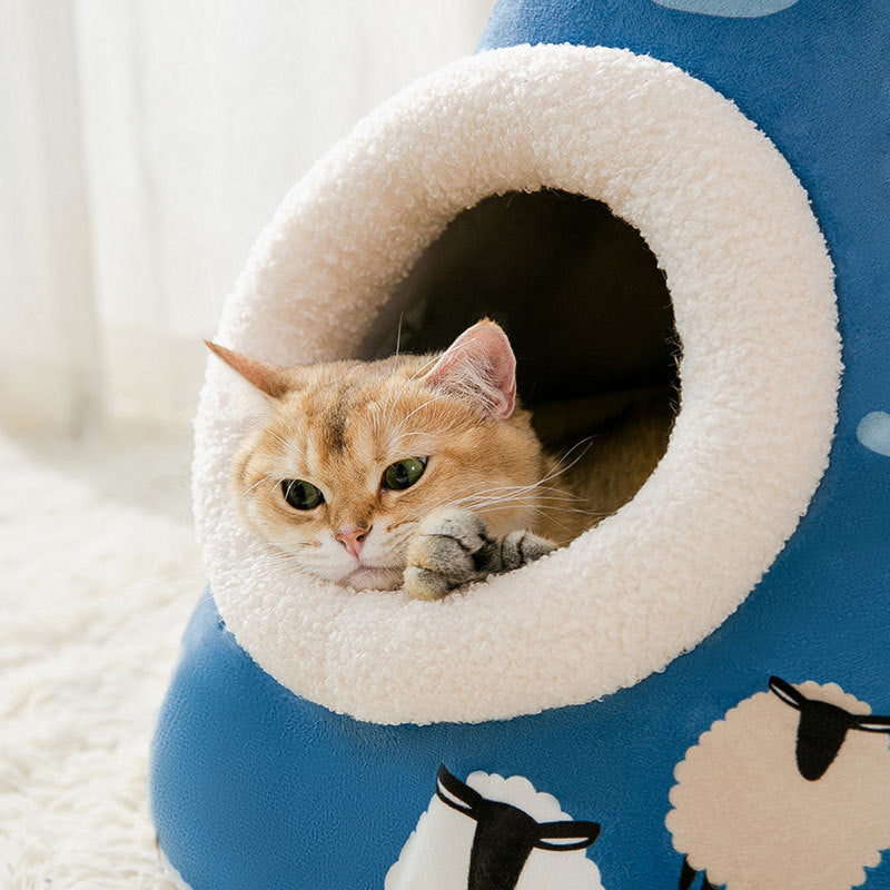 Triangle Yurt House or Litter Box Enclosure -   Cat   -   (4 Color/Styles)   -   (S-L)