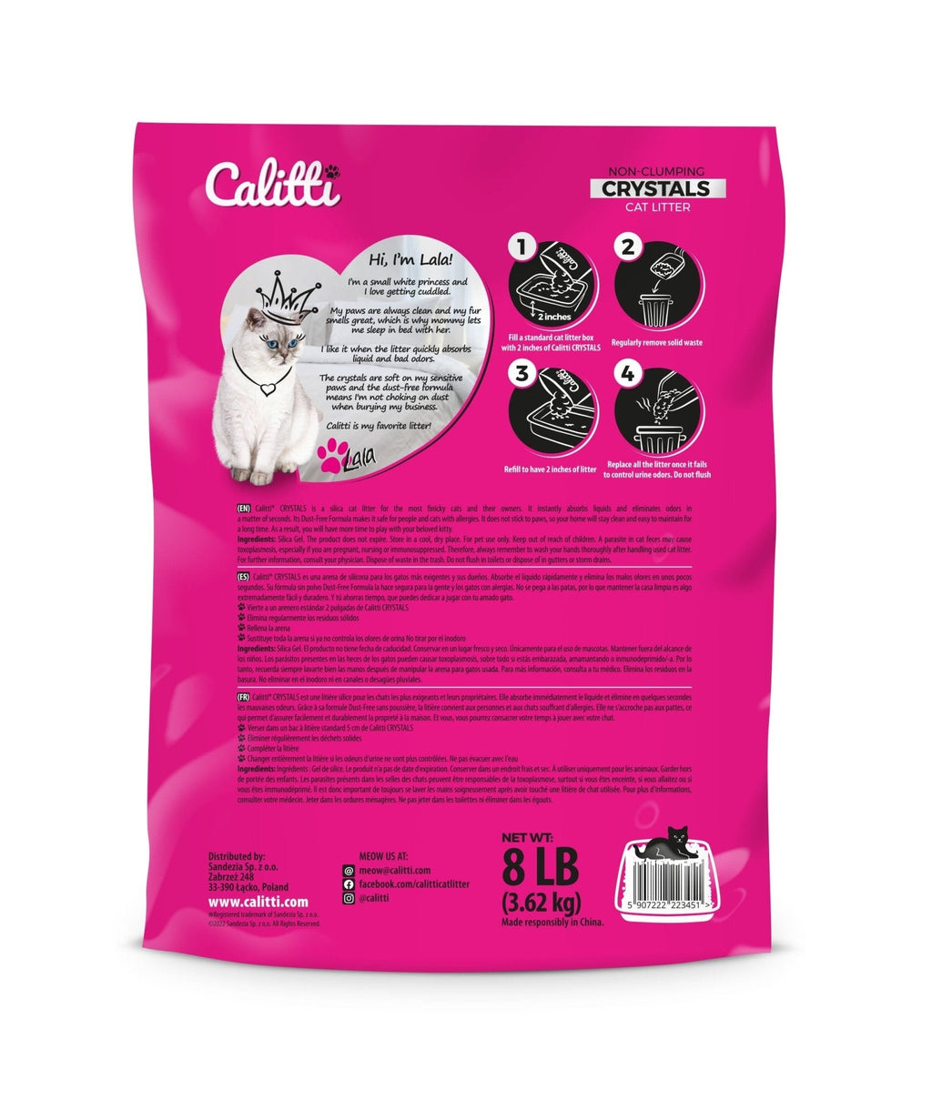 Litter Box Crystals with Silica Gel - Cat - (Calitti) - (Non-Clumping) - (Quickly Absorbs) - (8 lb Bag) - (While Supplies Last)