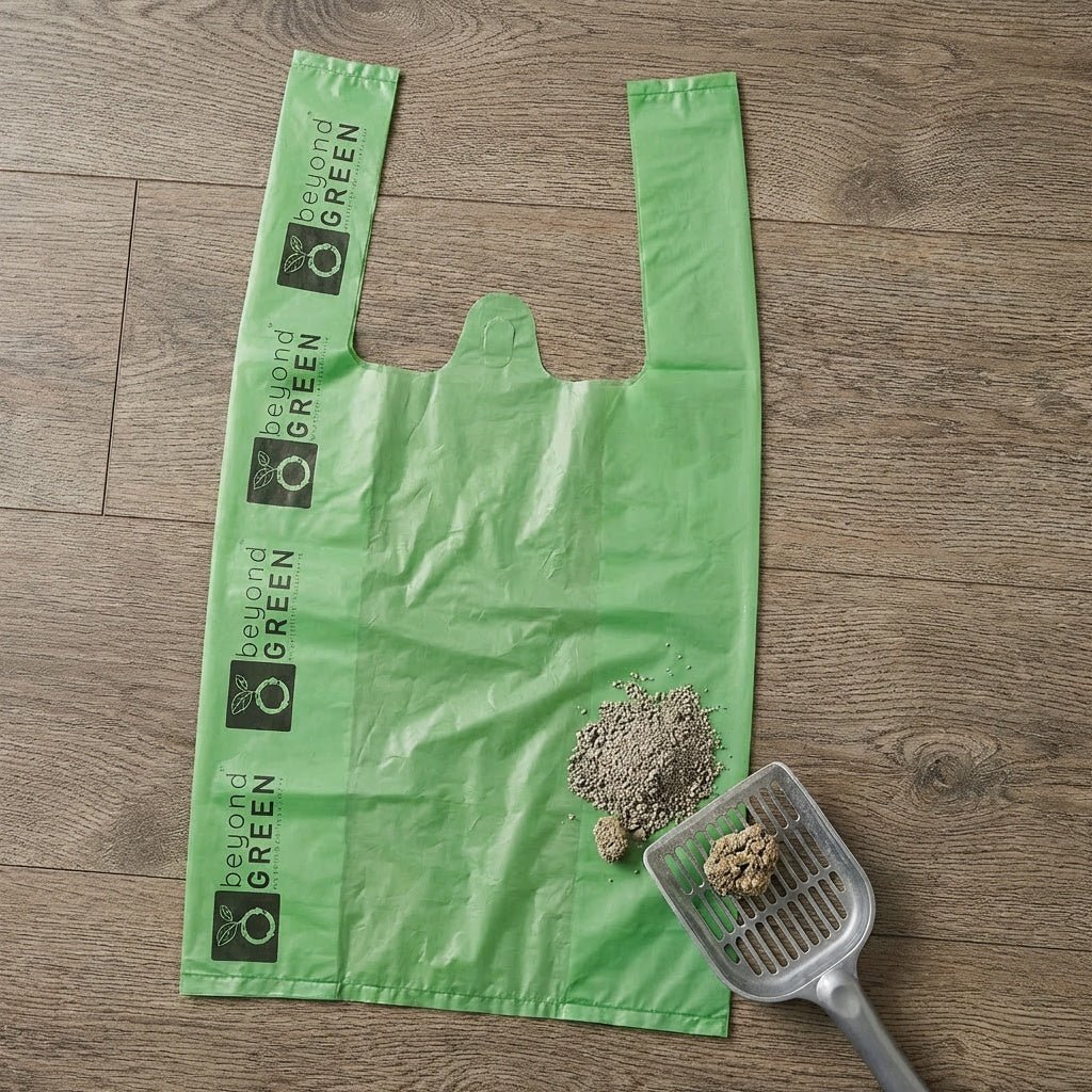 Litter Waste Bags with Tie Handles - Cat - (Leak-Resistant) - (50, 100, 300 ct) (Green)  - (While Supplies Last)