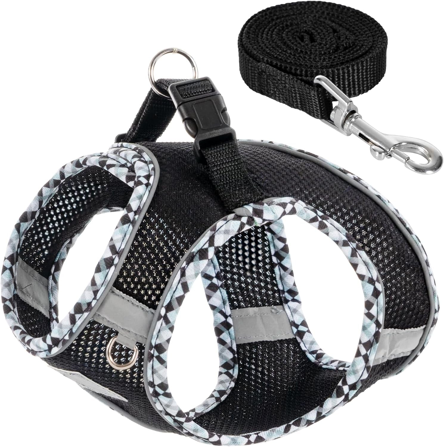 Reflective and Adjustable No Pull Harness Vest and Leash Set - Small Dog Cat (6 Color Option)