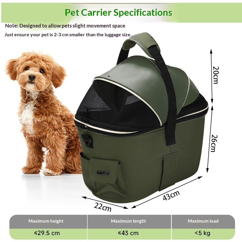 Rear-mounted Bicycle Basket Pet Carrier - Dog      -        (Green)        -       (L)