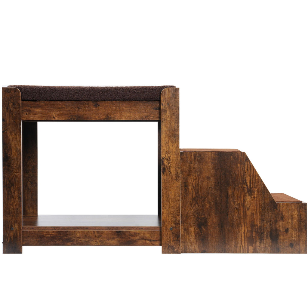 Pet Bunk Bed with Removable Step - Dog Cat - (Sturdy) - (Brown) - (Up to 90 lbs) - (While Supplies Last)