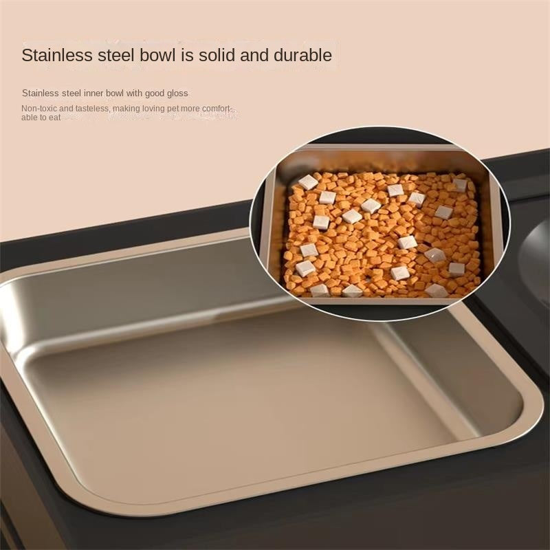 Adjustable Height Dual Feeding Bowl - Dog - (Stainless Steel, Black) - (1-3 pc Options)