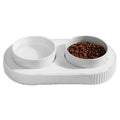 Ceramic Food Warmer and Water Bowl - Dog Cat - (White) - (2 Style Options) - (While Supplies Last)