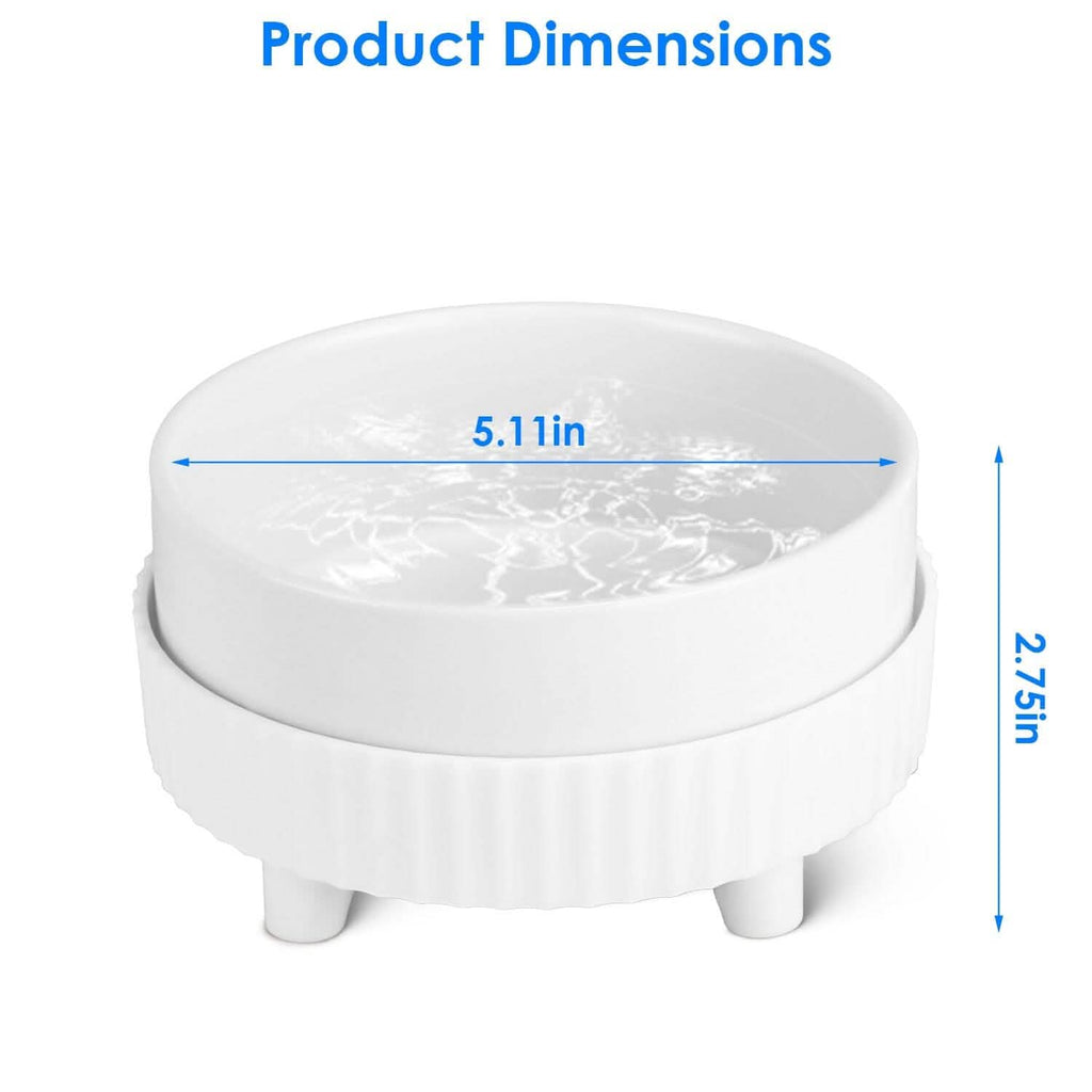 Ceramic Food Warmer and Water Bowl - Dog Cat - (White) - (2 Style Options) - (While Supplies Last)