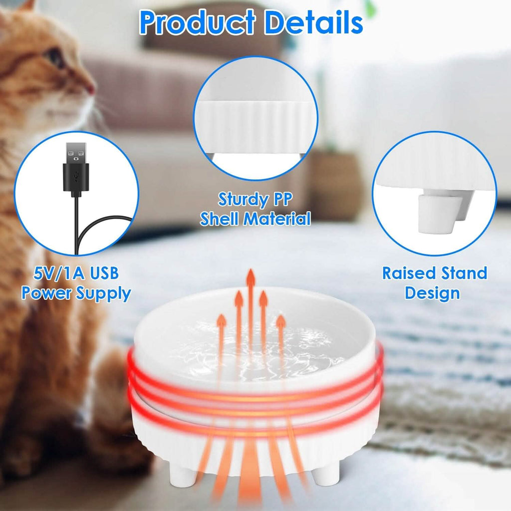 Ceramic Food Warmer and Water Bowl - Dog Cat - (White) - (2 Style Options) - (While Supplies Last)