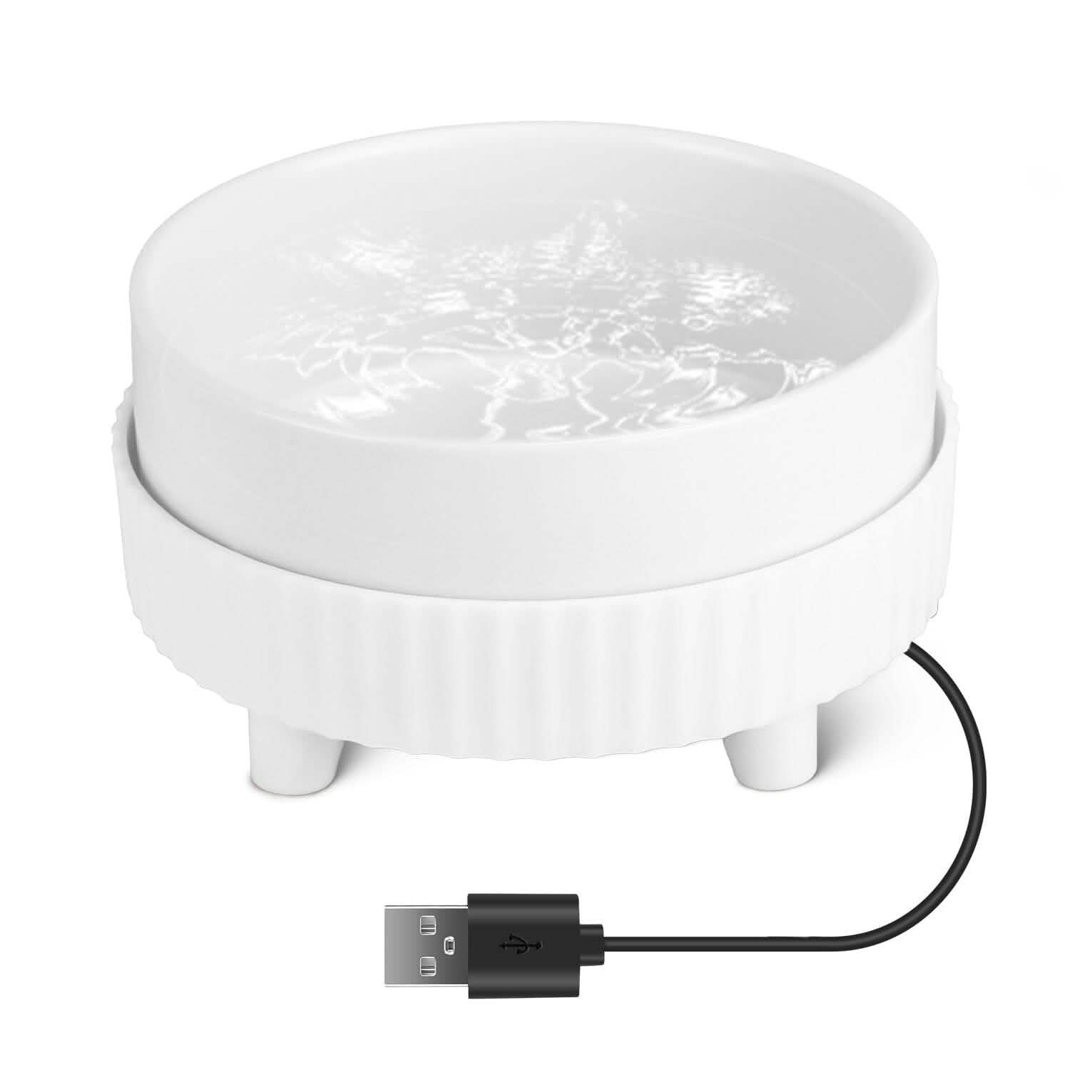 Ceramic Food Warmer and Water Bowl - Dog Cat - (White) - (2 Style Options) - (While Supplies Last)
