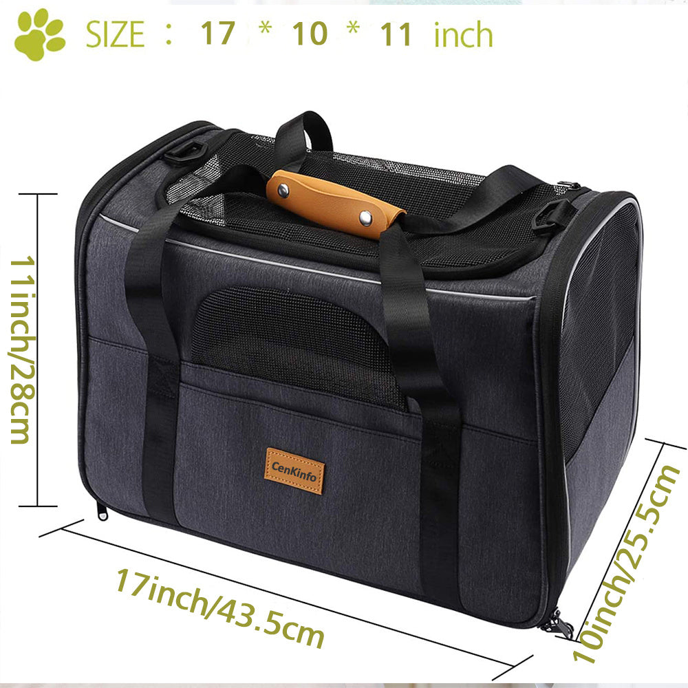 Compact Travel Pet Carrier - Dog Cat - (Portable) - (Quality) - (3 Color Options)