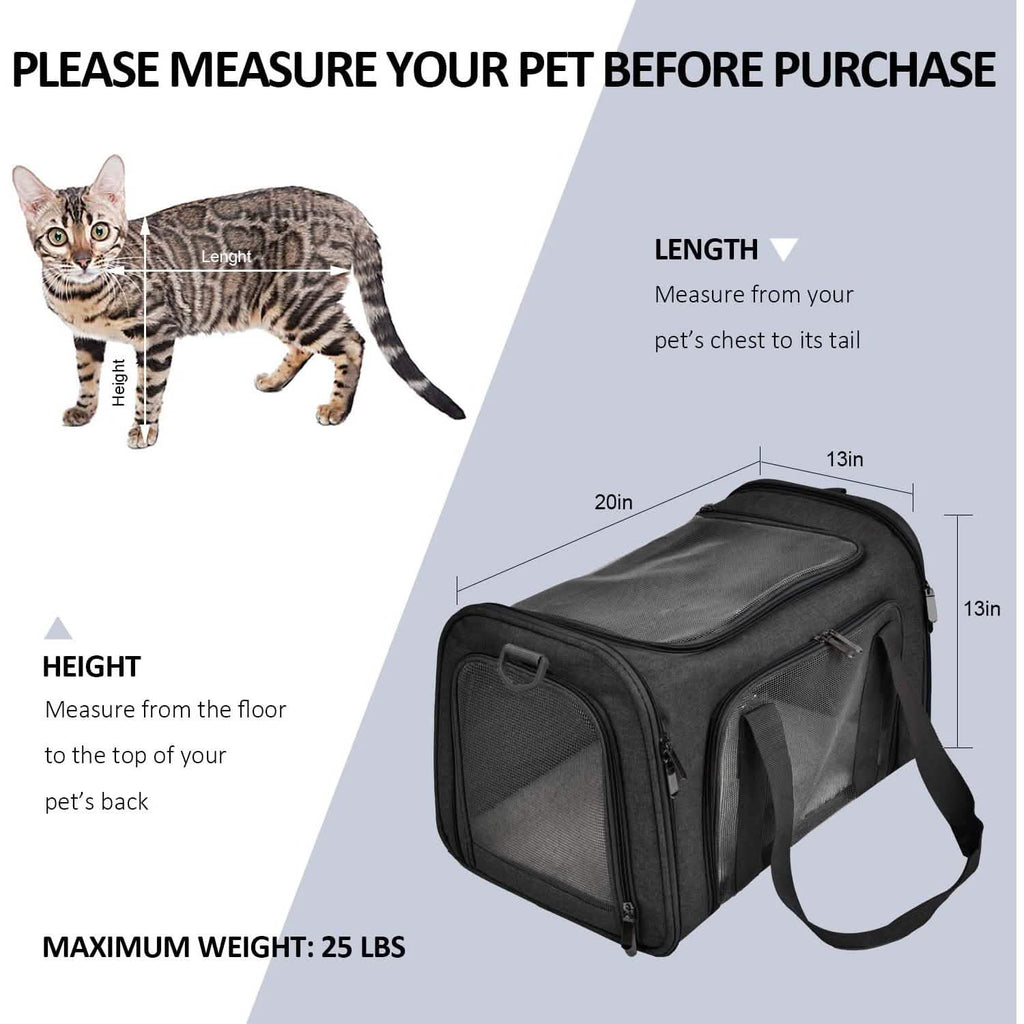 Collapsible Pet Car Carrier Seat and Travel Bag - Dog Cat - (Mesh Windows) - (4 Color Options)