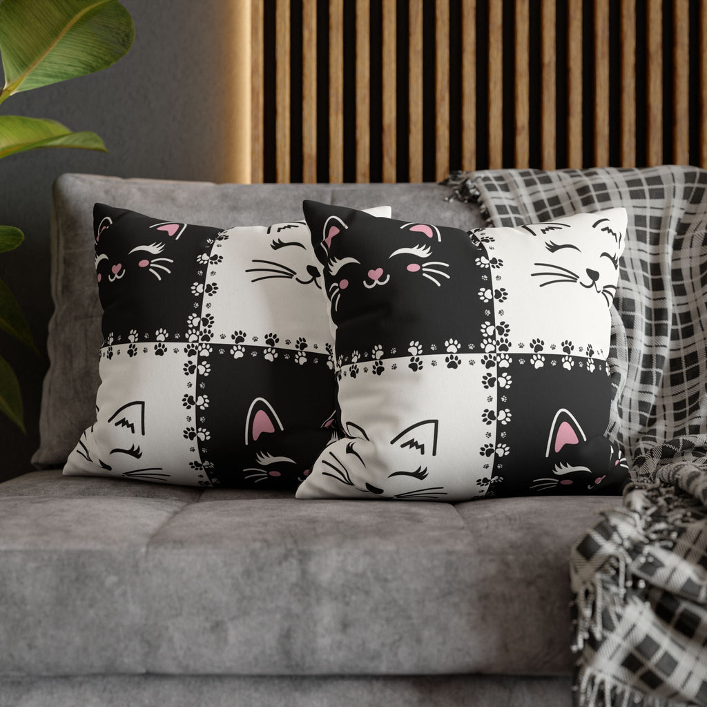 Decorative Double-Sided Printed Cat Faux Suede Pillow Case or Cushion Cover