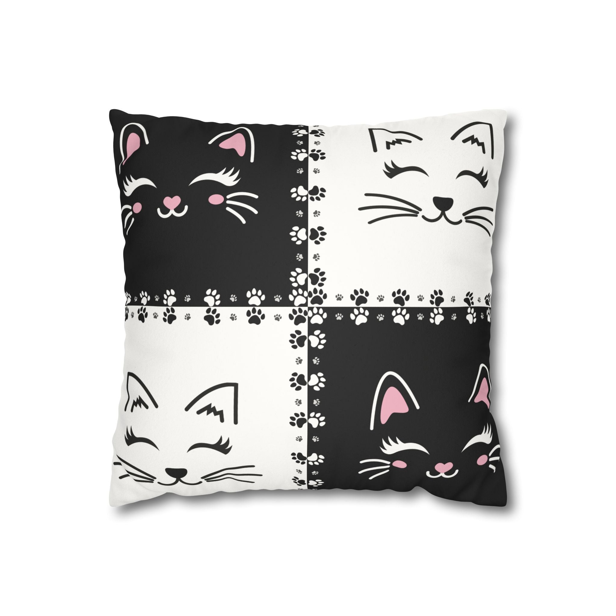 Decorative Double-Sided Printed Cat Faux Suede Pillow Case or Cushion Cover