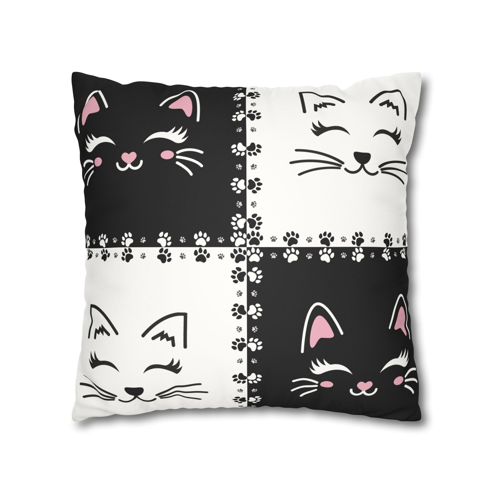 Decorative Double-Sided Printed Cat Faux Suede Pillow Case or Cushion Cover