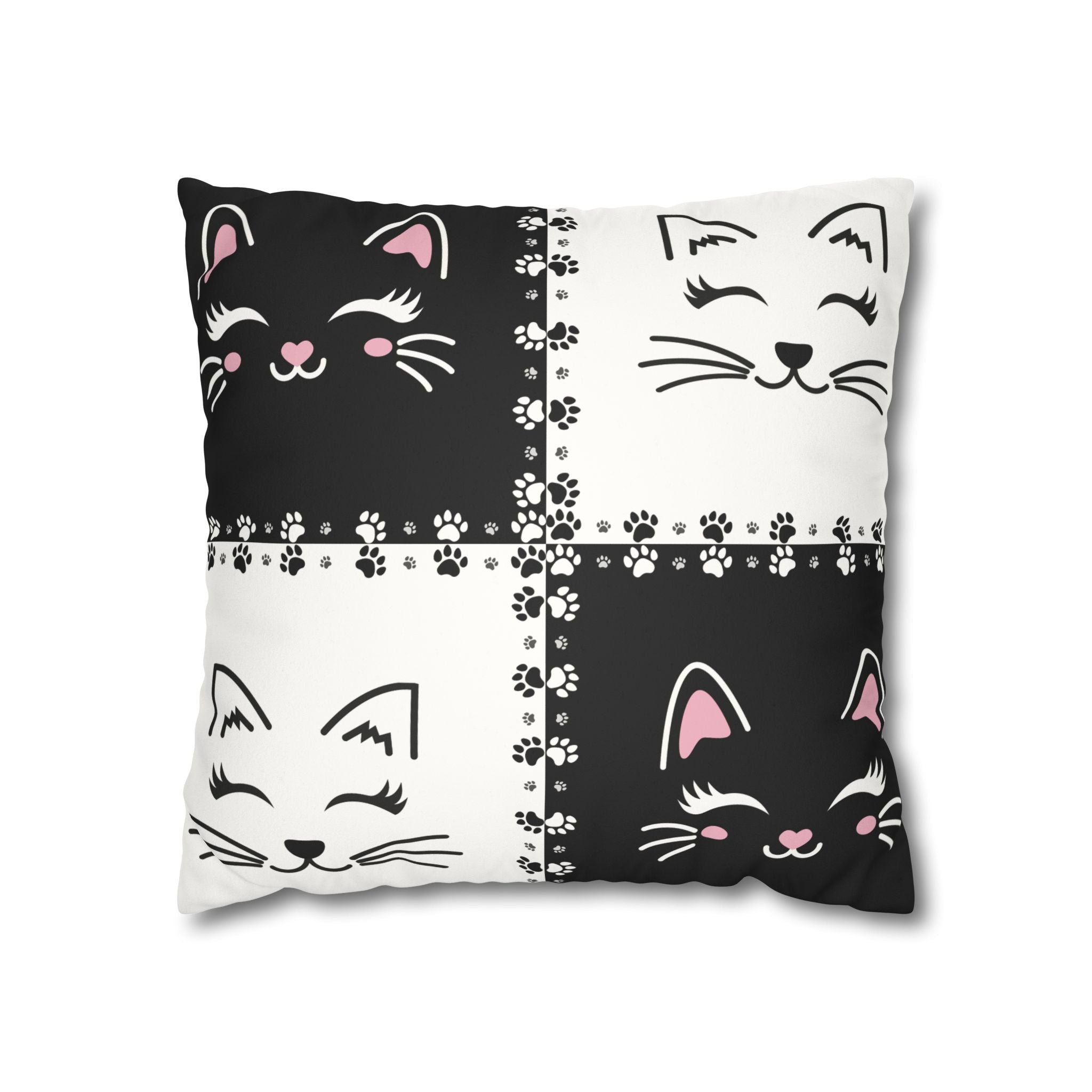 Decorative Double-Sided Printed Cat Faux Suede Pillow Case or Cushion Cover