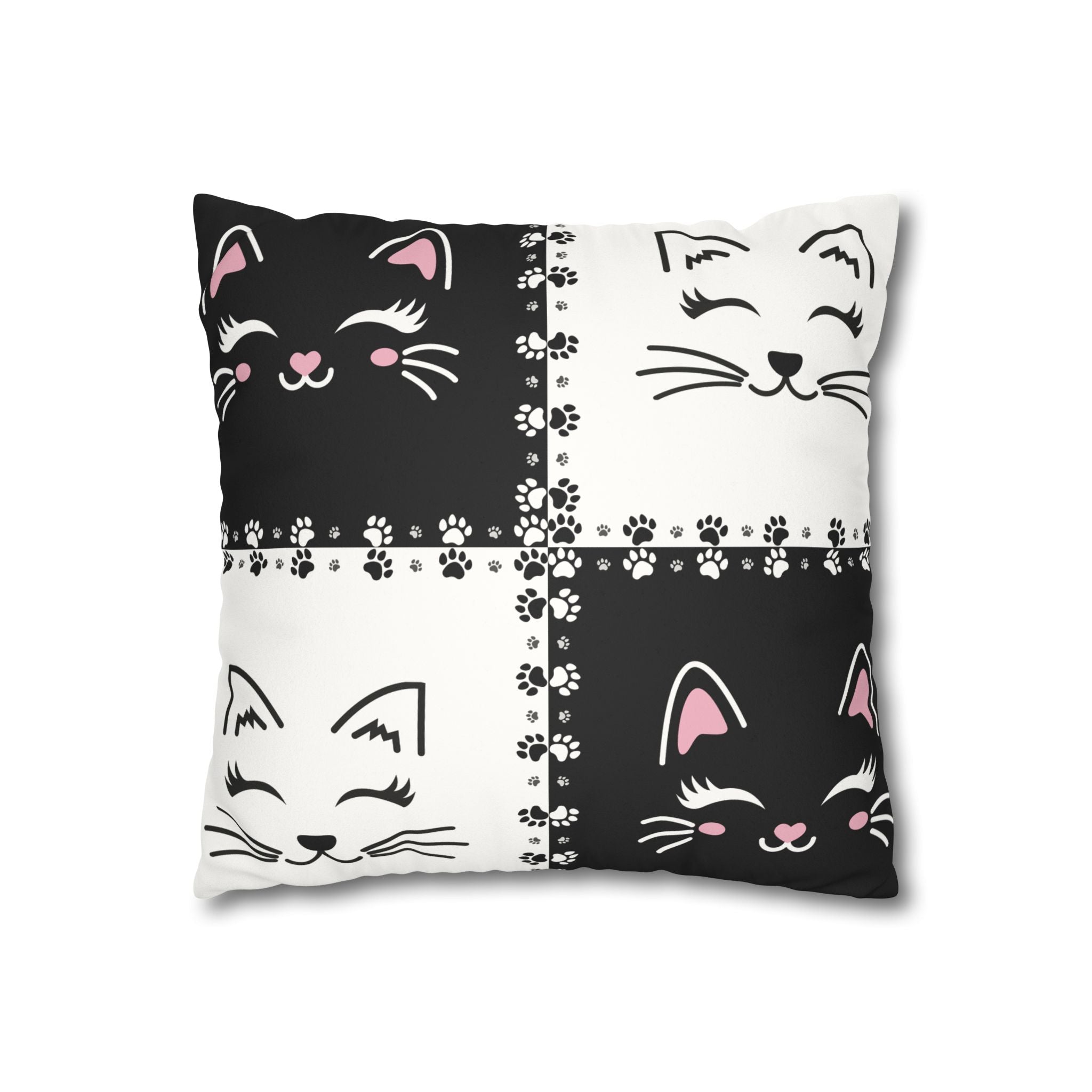 Decorative Double-Sided Printed Cat Faux Suede Pillow Case or Cushion Cover