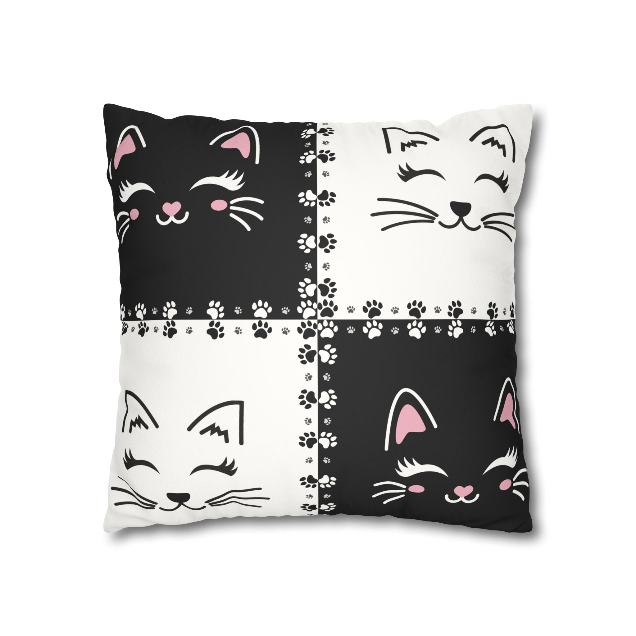 Decorative Double-Sided Printed Cat Faux Suede Pillow Case or Cushion Cover
