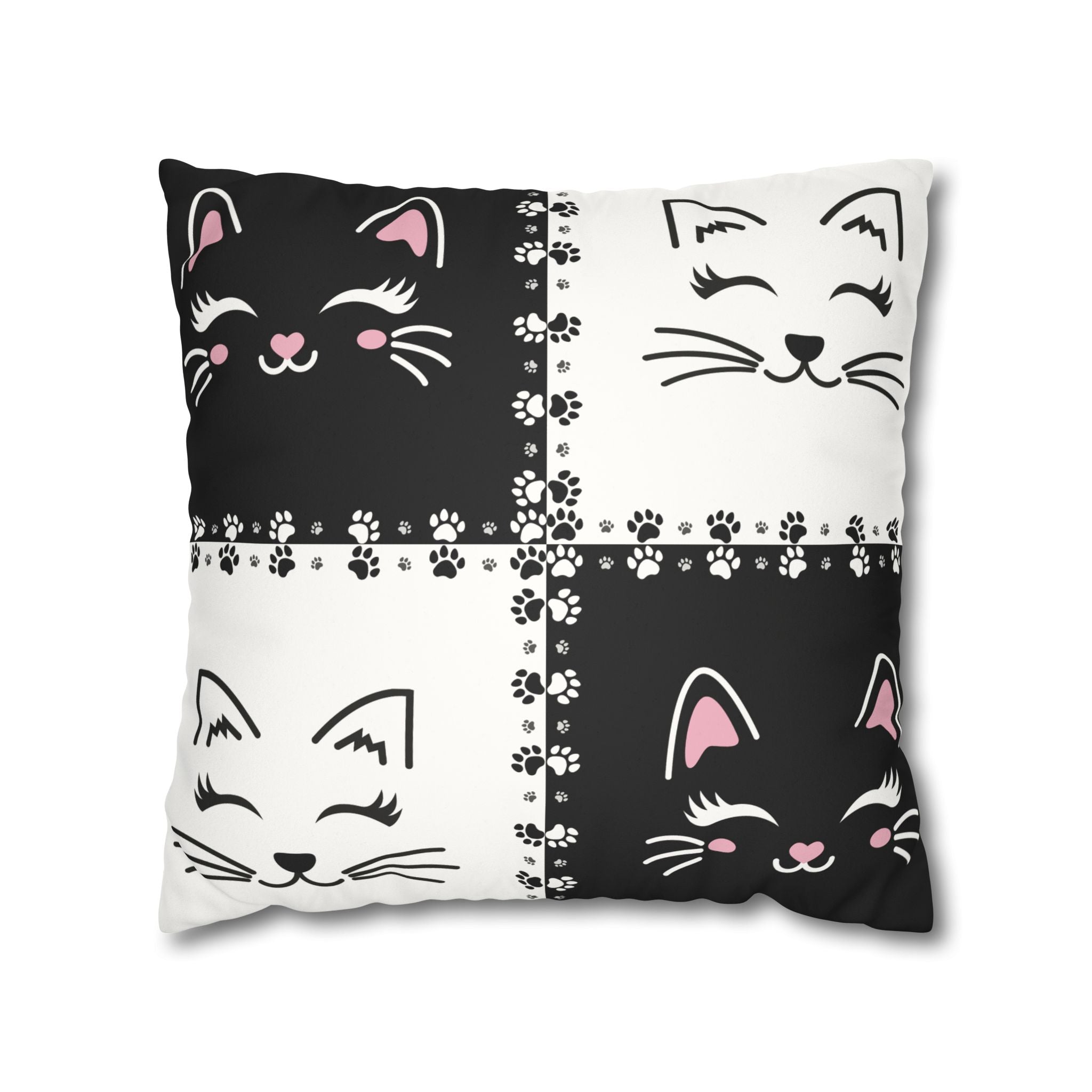 Decorative Double-Sided Printed Cat Faux Suede Pillow Case or Cushion Cover
