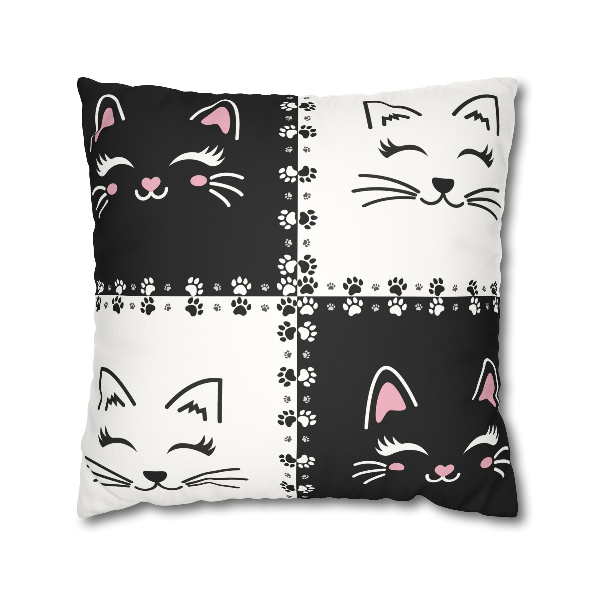 Decorative Double-Sided Printed Cat Faux Suede Pillow Case or Cushion Cover