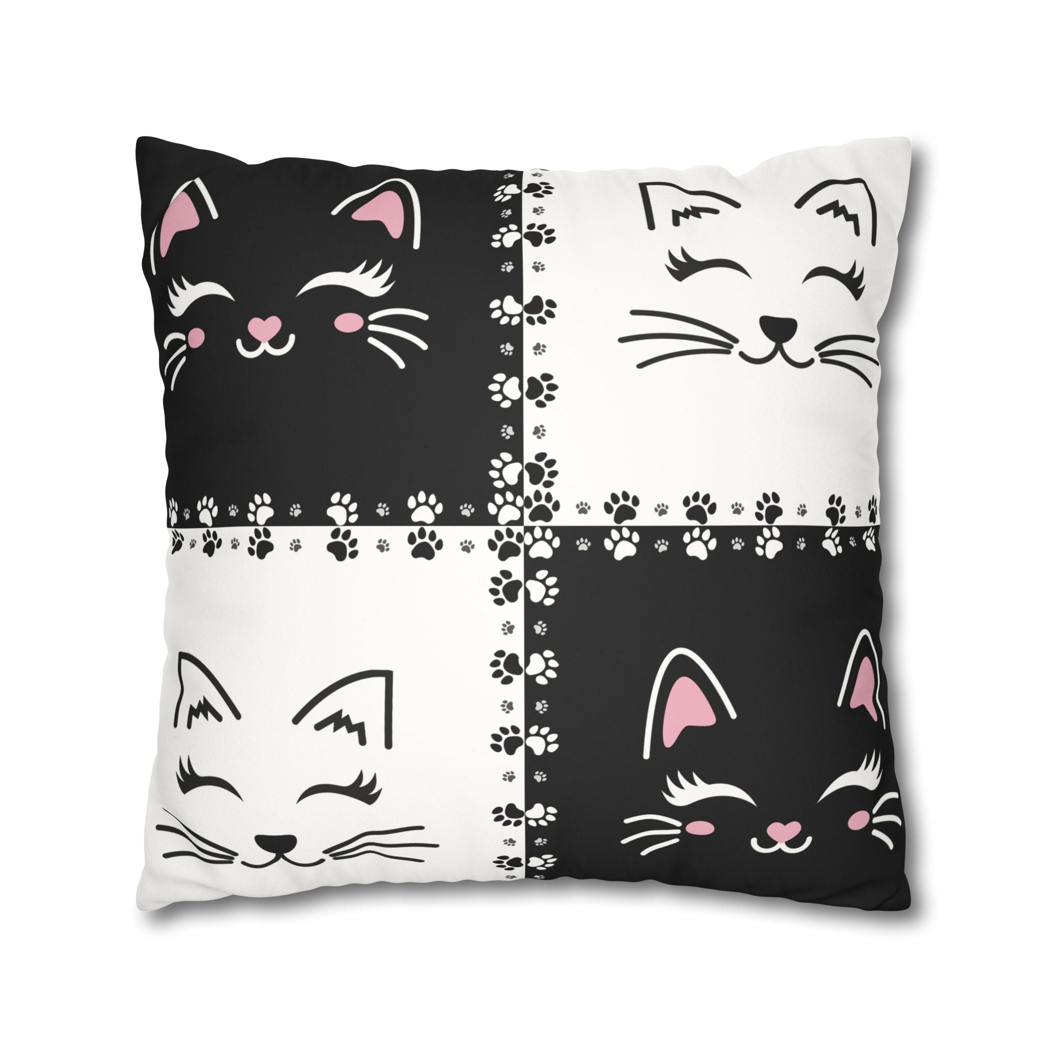 Decorative Double-Sided Printed Cat Faux Suede Pillow Case or Cushion Cover