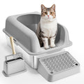 Large Capacity Quality Odor-Free Litter Box - Cat - (Light or Dark Grey)