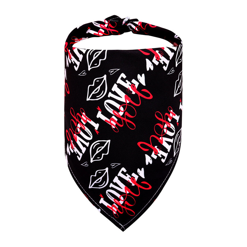 Love Heart Saliva Bandana Neck Scarf - Dog Cat - (6 Prints/Color Options) - (M) -  (While Supplies Last)