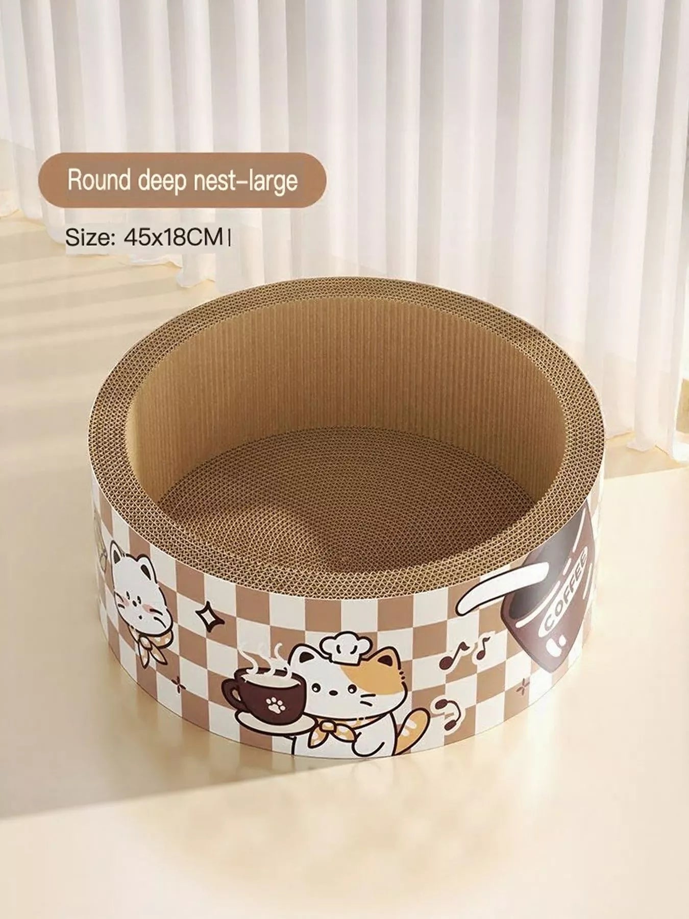 Wear-Resistant Scratch Pad and Lounge Bed with Cartoon Design - Cat - (L, XL) - (While Supplies Last)