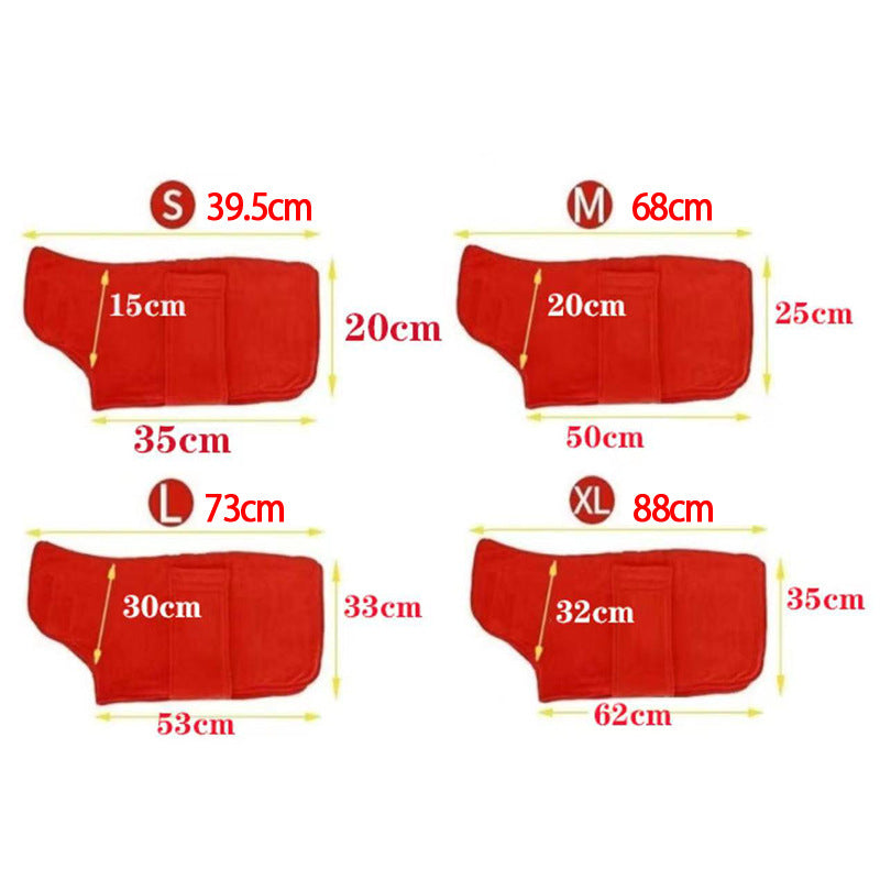 Grooming Towel Robe - Dog Cat - (Fast Absorbing) - (Adjustable) - (7 Color Options) - (XS-3XL)