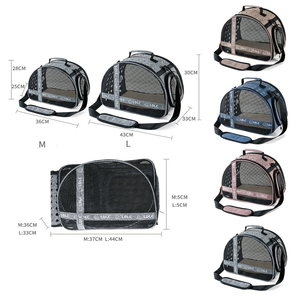 Portable Shoulder Pet Travel Bag - Cat - (4 Color Options) - (M,L)