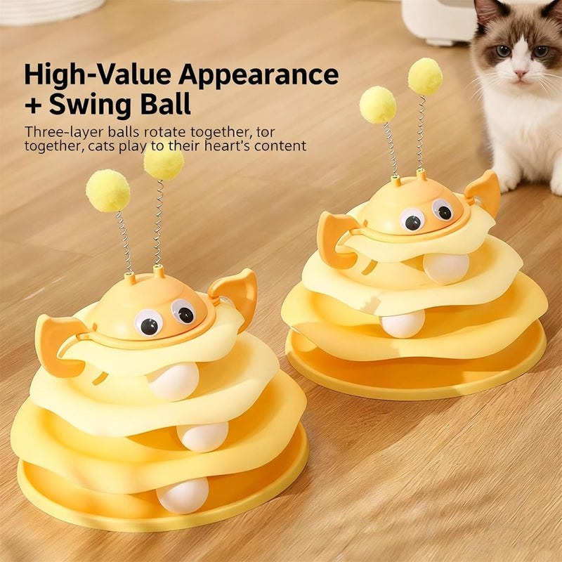 Little Bee Turntable , Automatic Cat Teaser Toy - Cat - (3 Color Options) -