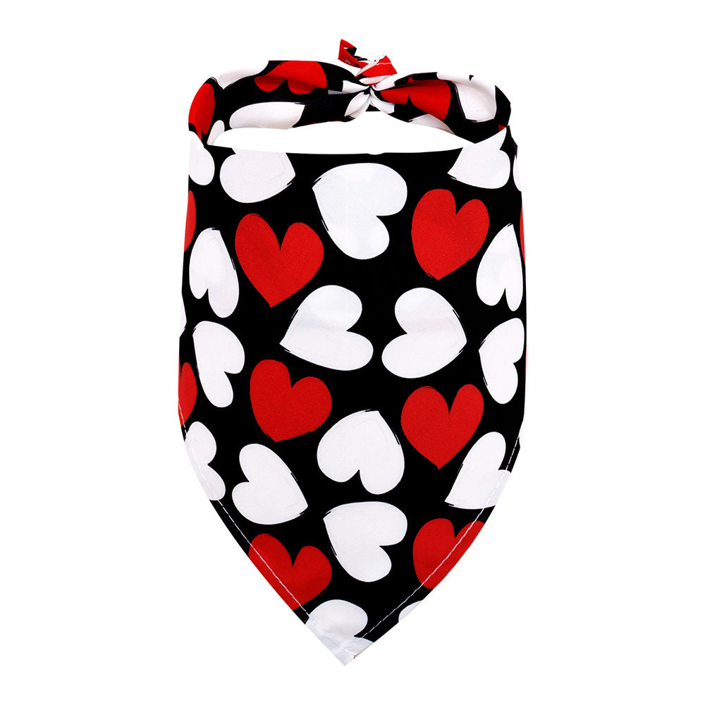 Love Heart Saliva Bandana Neck Scarf - Dog Cat - (6 Prints/Color Options) - (M) -  (While Supplies Last)
