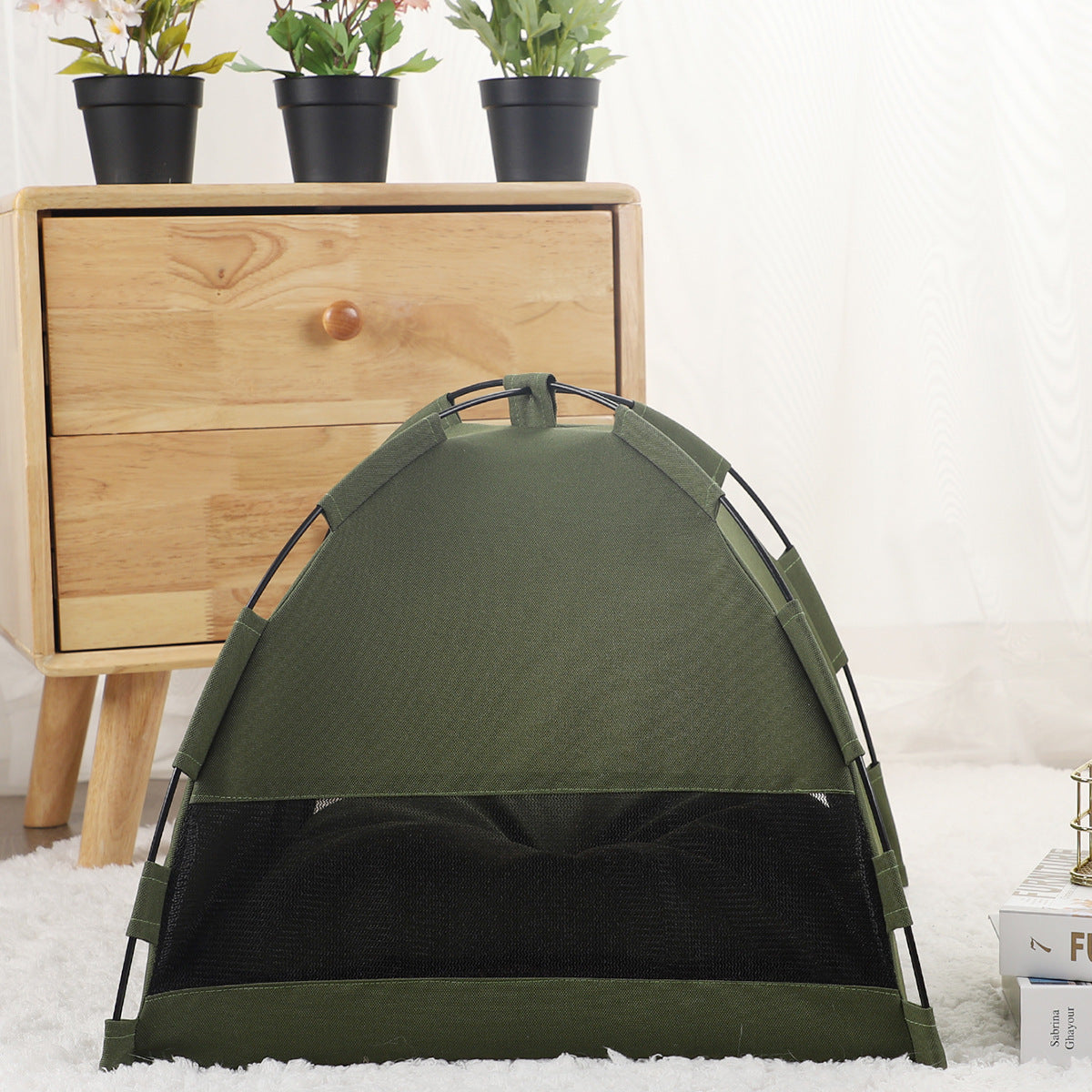 Pet Tent with Cooling Mat - Dog Cat - (Military Green, Turquoise Grey) - (S-L) - (While Supplies Last)