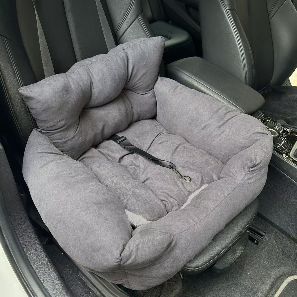Suede Car Seat and Carrier - Dog - (Dark Grey, and Light Grey)