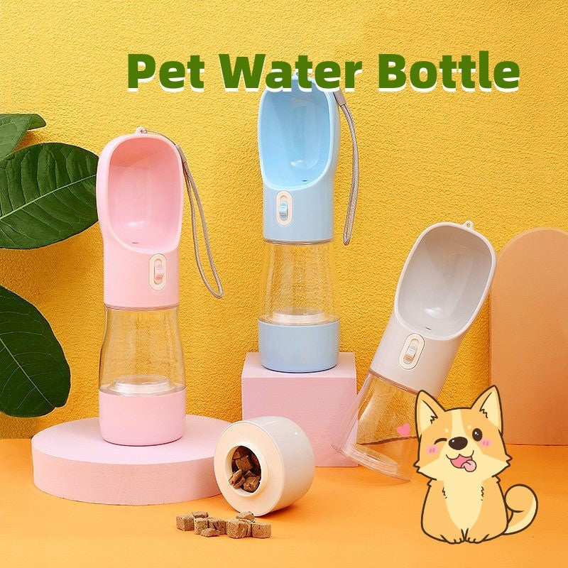 Travel Bottle with Feeder Bowl - Dog - (458 ML) - (4 Color Options)