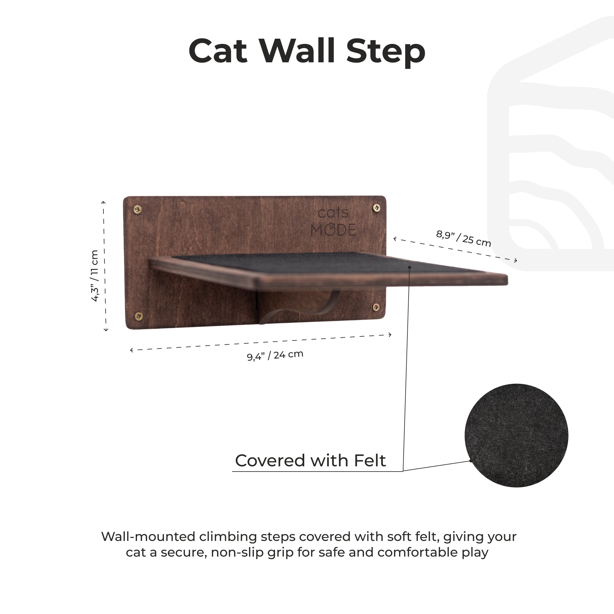 Wall Climbing Steps - Cats - (Wall Mounted) - (CatsMode) - (4 Color Options) - (3 Designs)