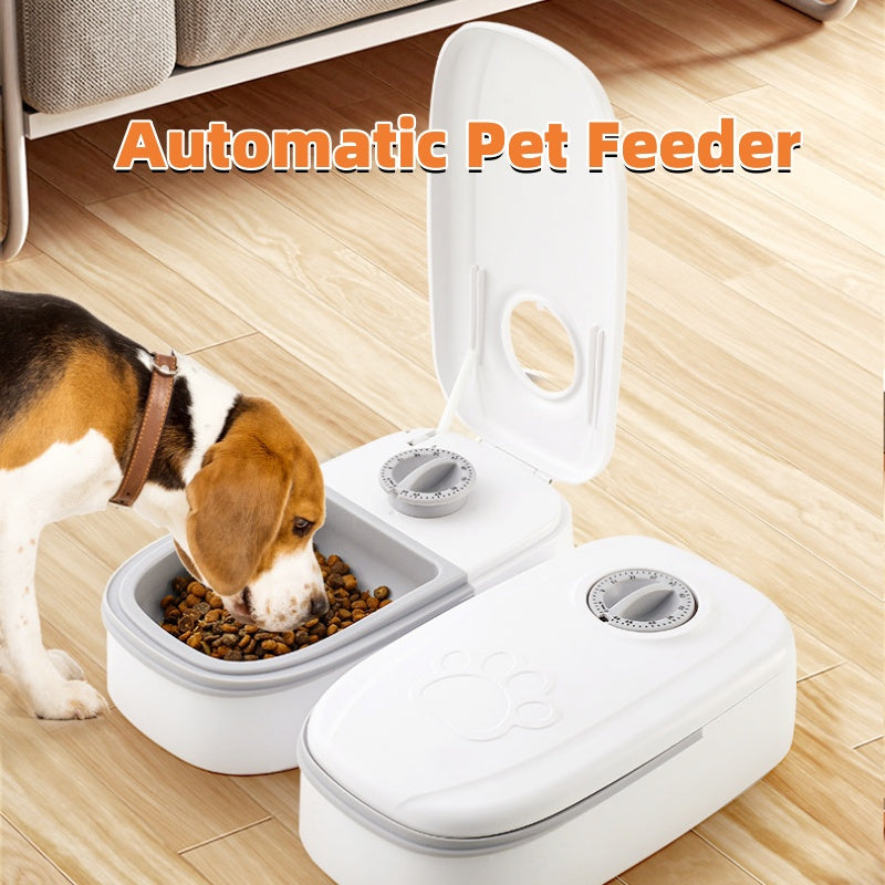 Automatic 2-in-1 Gravity Food and Water Feeder - Dog Cat - (2 Size Options) - (Pink, Grey)