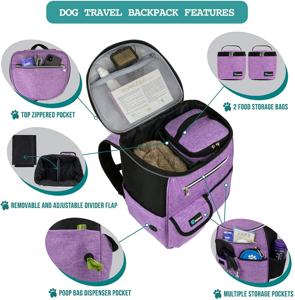 Travel Pet Carrier Backpack - Dog - (Food Supplies) - (Purple) - (One-Size) - (While Supplies Last)