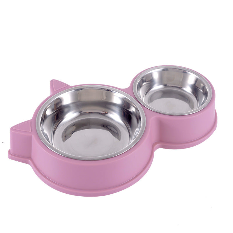Anti-tumble Dual Cat Ear Food and Water Bowl - (4 Color Options)