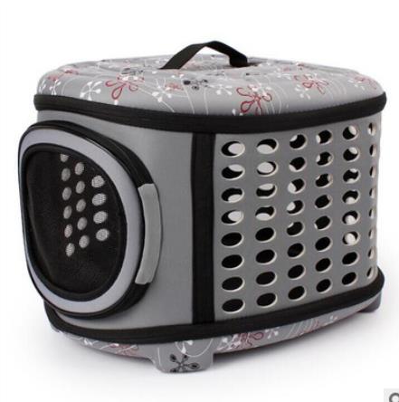 Foldable Crate and Pet Carrier - Dog Cat - (4 Color Options) - (18"x15"x13")