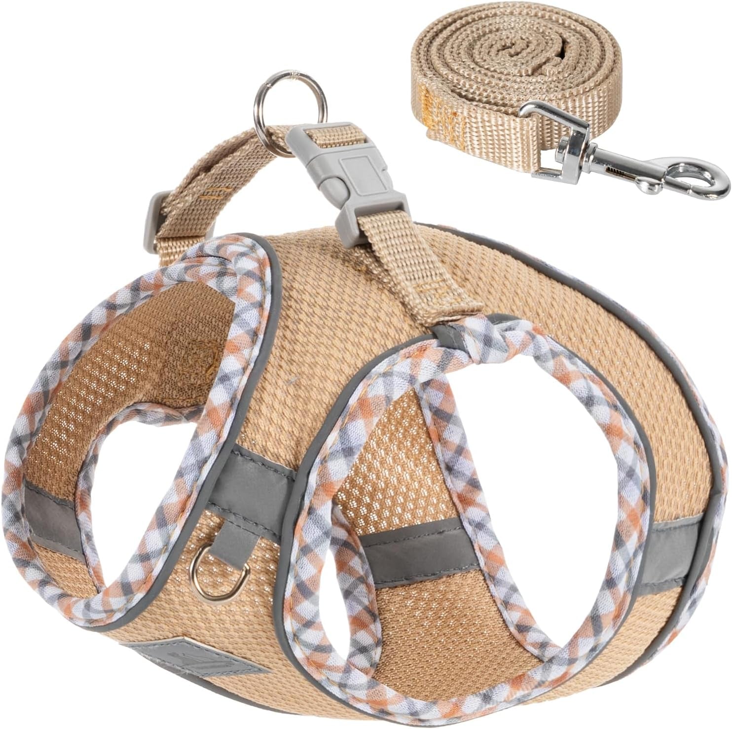 Reflective and Adjustable No Pull Harness Vest and Leash Set - Small Dog Cat (6 Color Option)