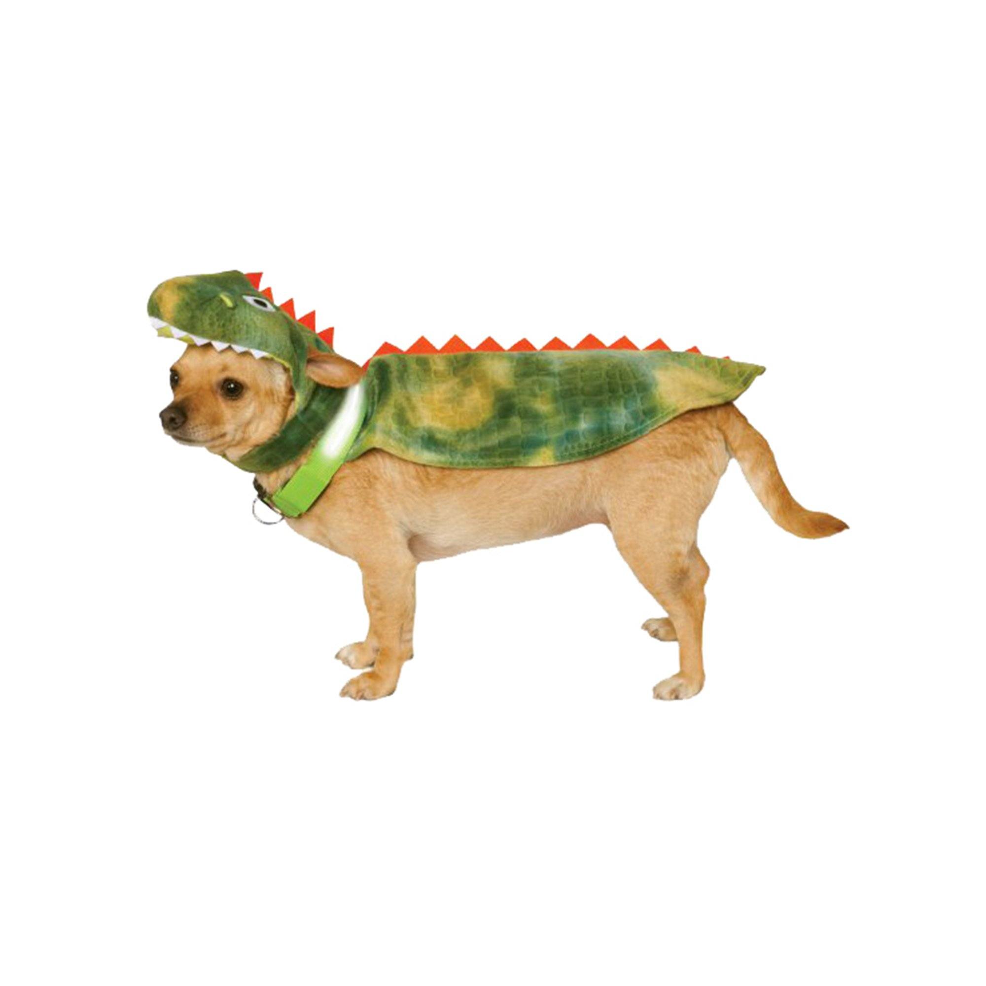 Dinosaur Costume - Dog - (Halloween) - (Light-up Collar with Cape and Headpiece) - (S-2XL) - (While Supplies Last)