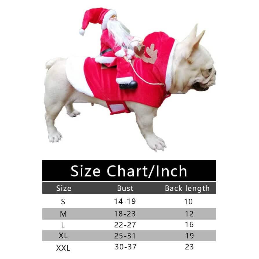 Christmas Costume Vest: Santa Riding on Pets Back - Dog - (S-XL)
